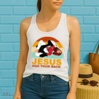 Jesus Has Your Back Fighting Devil Women's Tank Top thumb 2