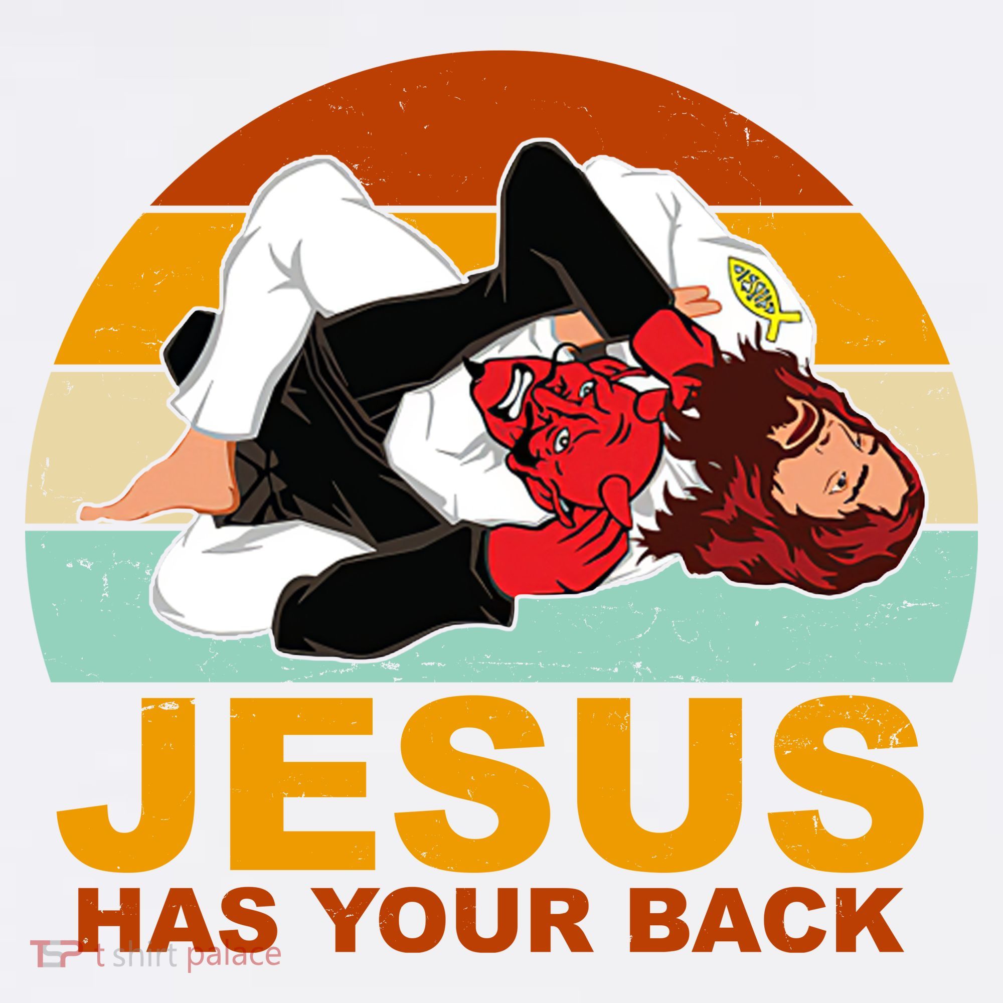 Jesus Has Your Back Fighting Devil Women's Tank Top