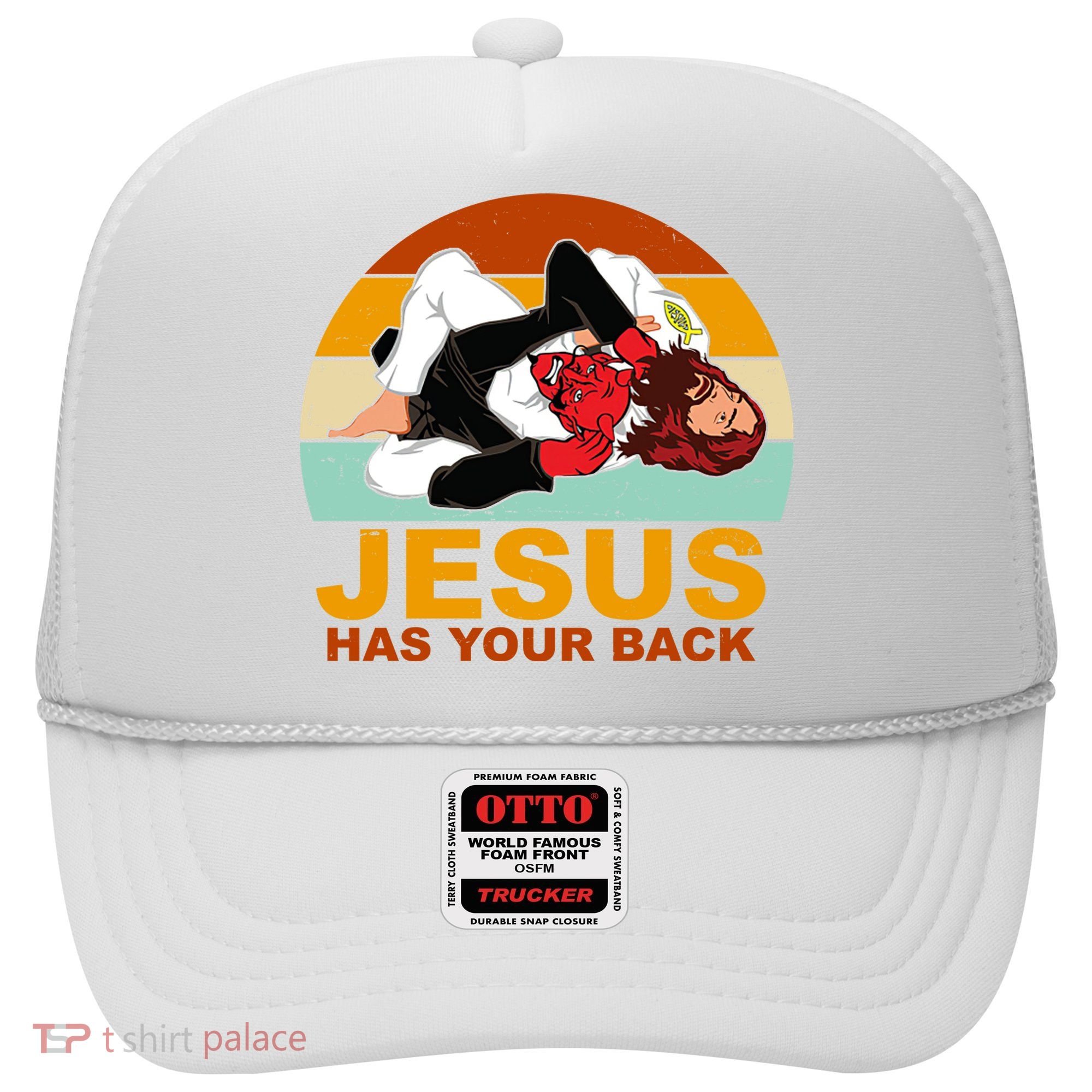 Jesus Has Your Back Fighting Devil Hat