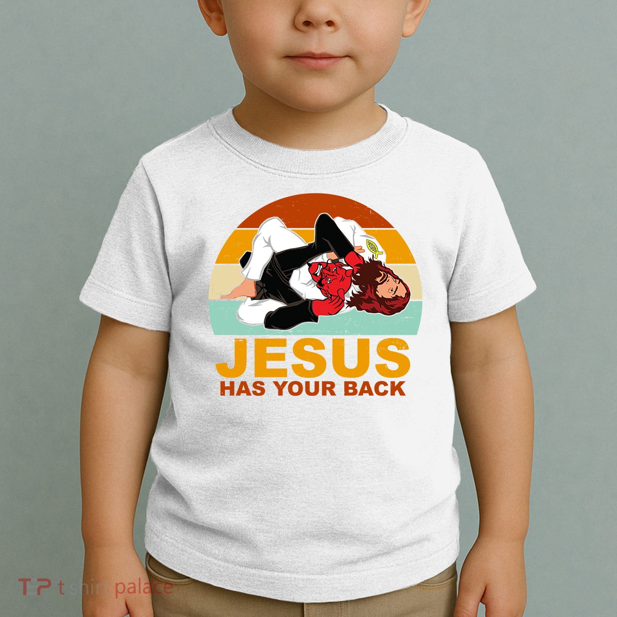 Jesus Has Your Back Fighting Devil Toddler T-Shirt