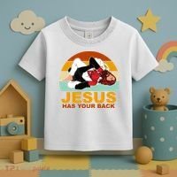 Jesus Has Your Back Fighting Devil Toddler T-Shirt thumb 3