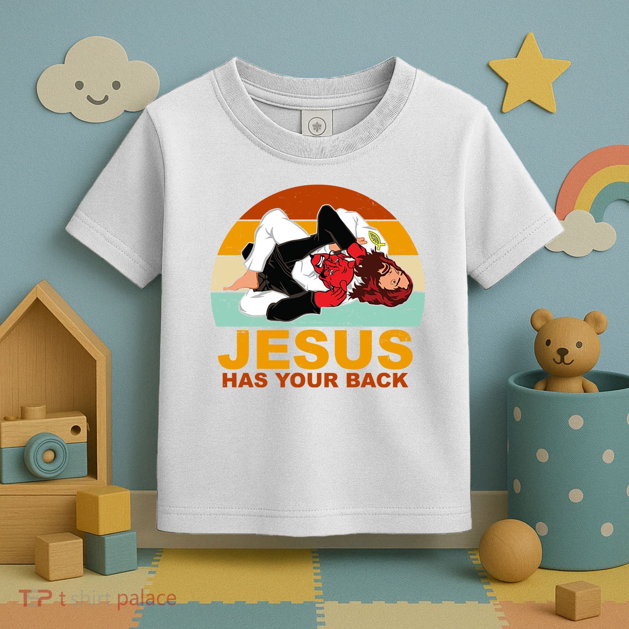 Jesus Has Your Back Fighting Devil Toddler T-Shirt