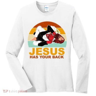 Jesus Has Your Back Fighting Devil Women's Long Sleeve Shirt