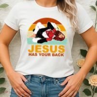 Jesus Has Your Back Fighting Devil Women's T-Shirt thumb 2