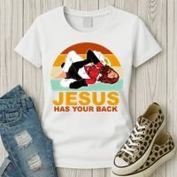 Jesus Has Your Back Fighting Devil Women's T-Shirt thumb 3