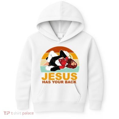 Jesus Has Your Back Fighting Devil Kids Hoodie