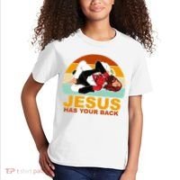 Jesus Has Your Back Fighting Devil Kids T-Shirt thumb 2