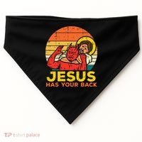 Jesus Has Your Back Jiu Jitsu Retro Christian USA-Made Doggie Bandana thumb 0