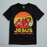 Jesus Has Your Back Jiu Jitsu Retro Christian T-Shirt thumb 5