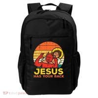 Jesus Has Your Back Jiu Jitsu Retro Christian Backpack thumb 0