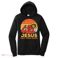 Jesus Has Your Back Jiu Jitsu Retro Christian Women's Hoodie thumb 0