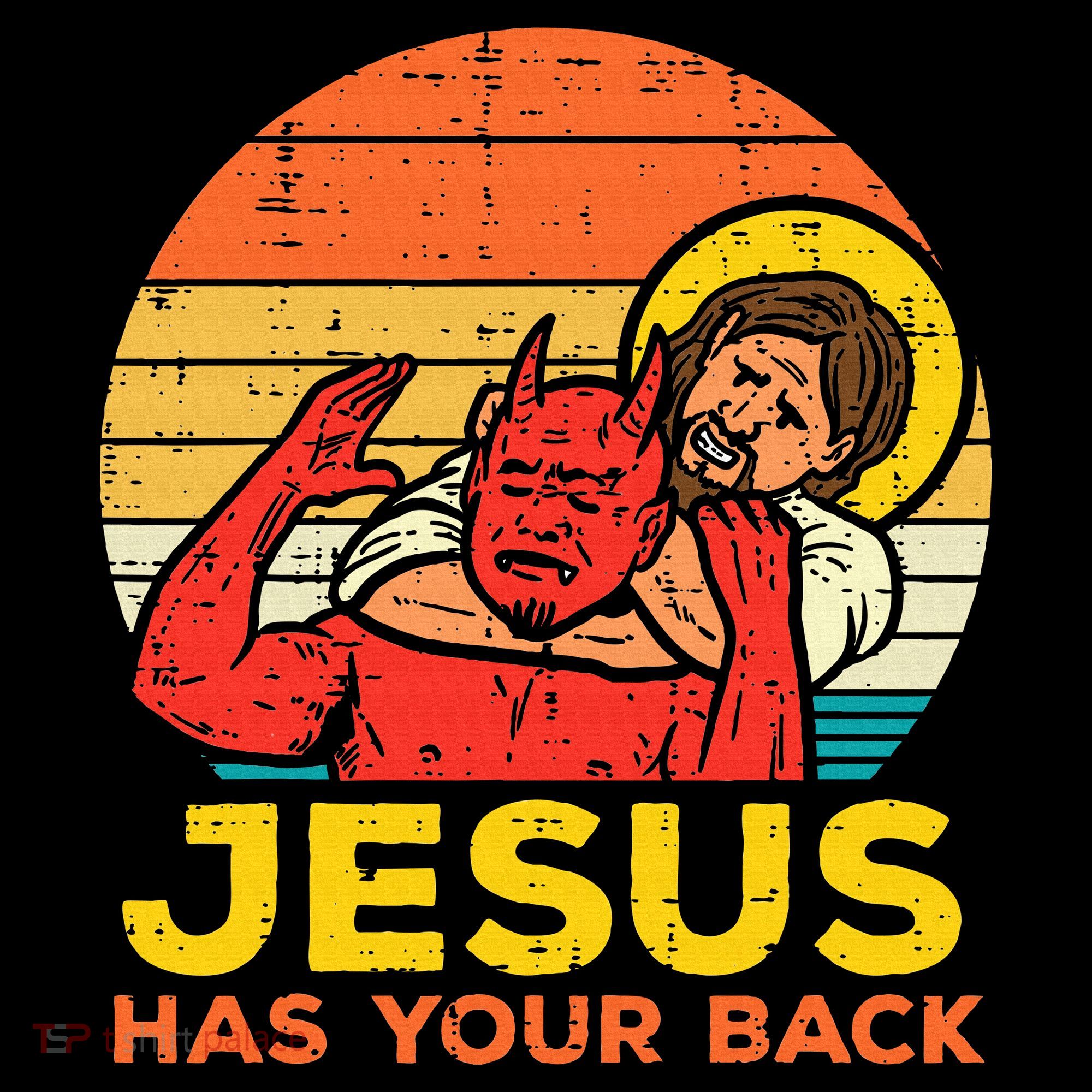 Jesus Has Your Back Jiu Jitsu Retro Christian Women's Hoodie