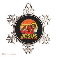 Jesus Has Your Back Jiu Jitsu Retro Christian Ornament thumb 0