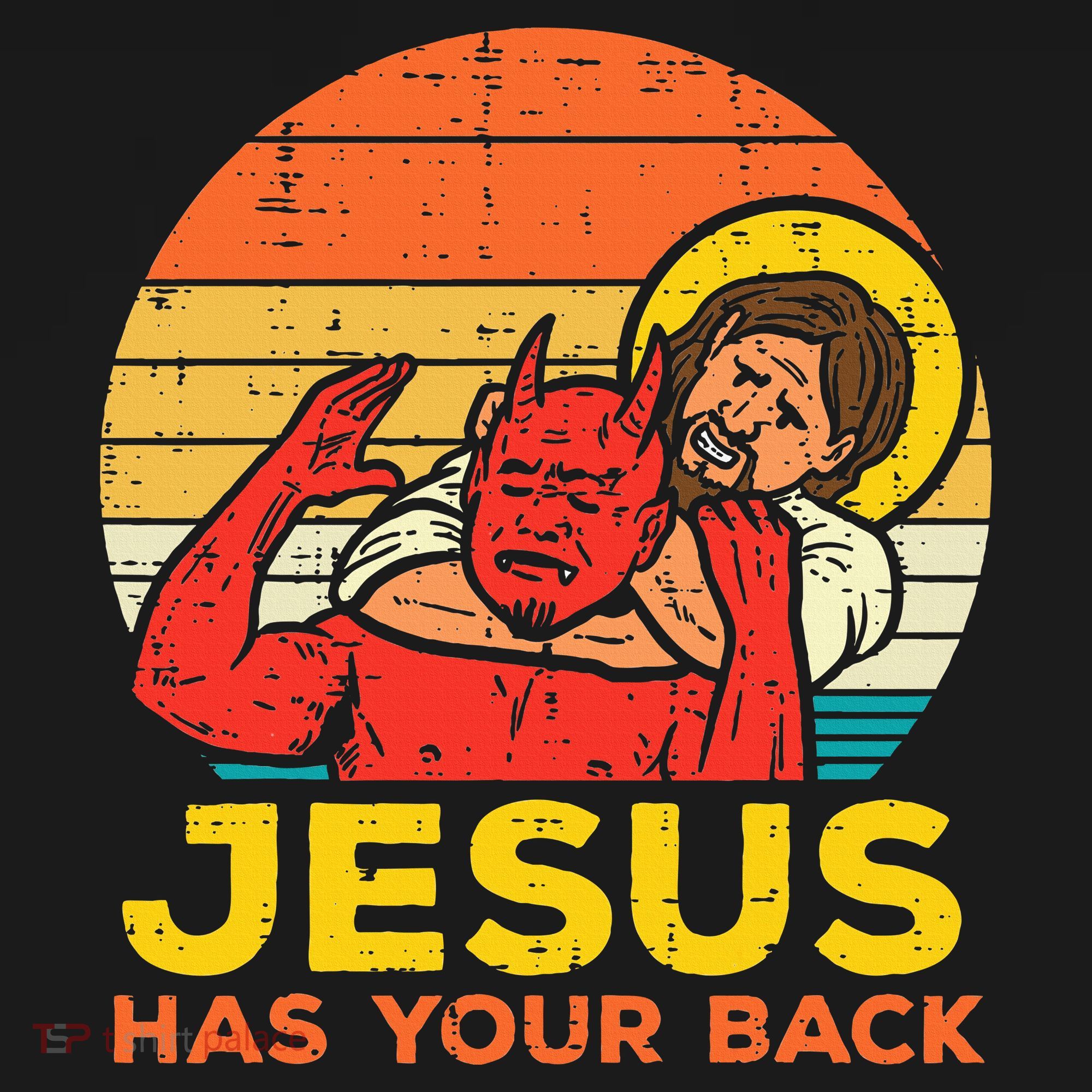 Jesus Has Your Back Jiu Jitsu Retro Christian Women's Tank Top