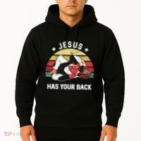 Jesus Has Your Back Jiu Jitsu Christian Hoodie thumb 2