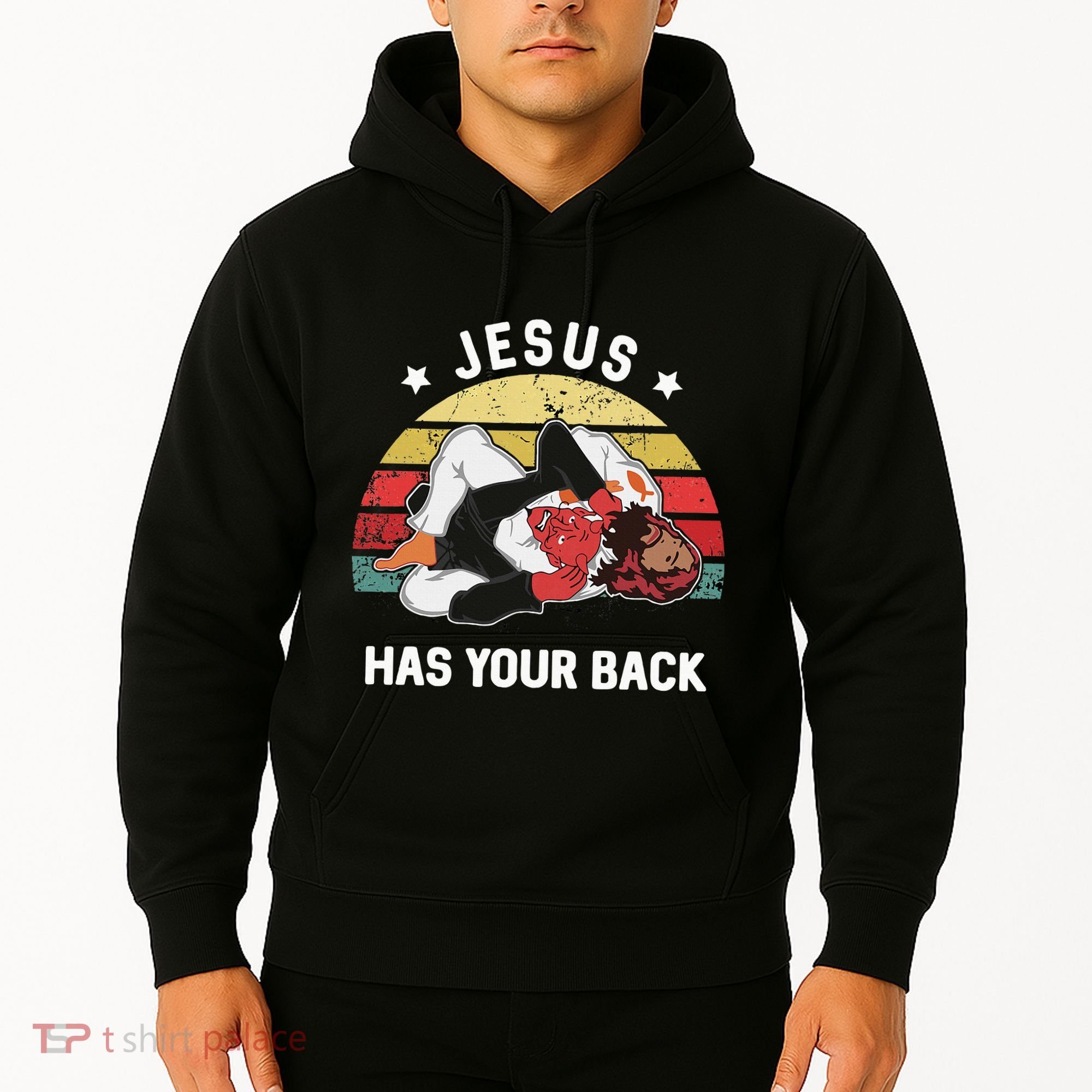 Jesus Has Your Back Jiu Jitsu Christian Hoodie