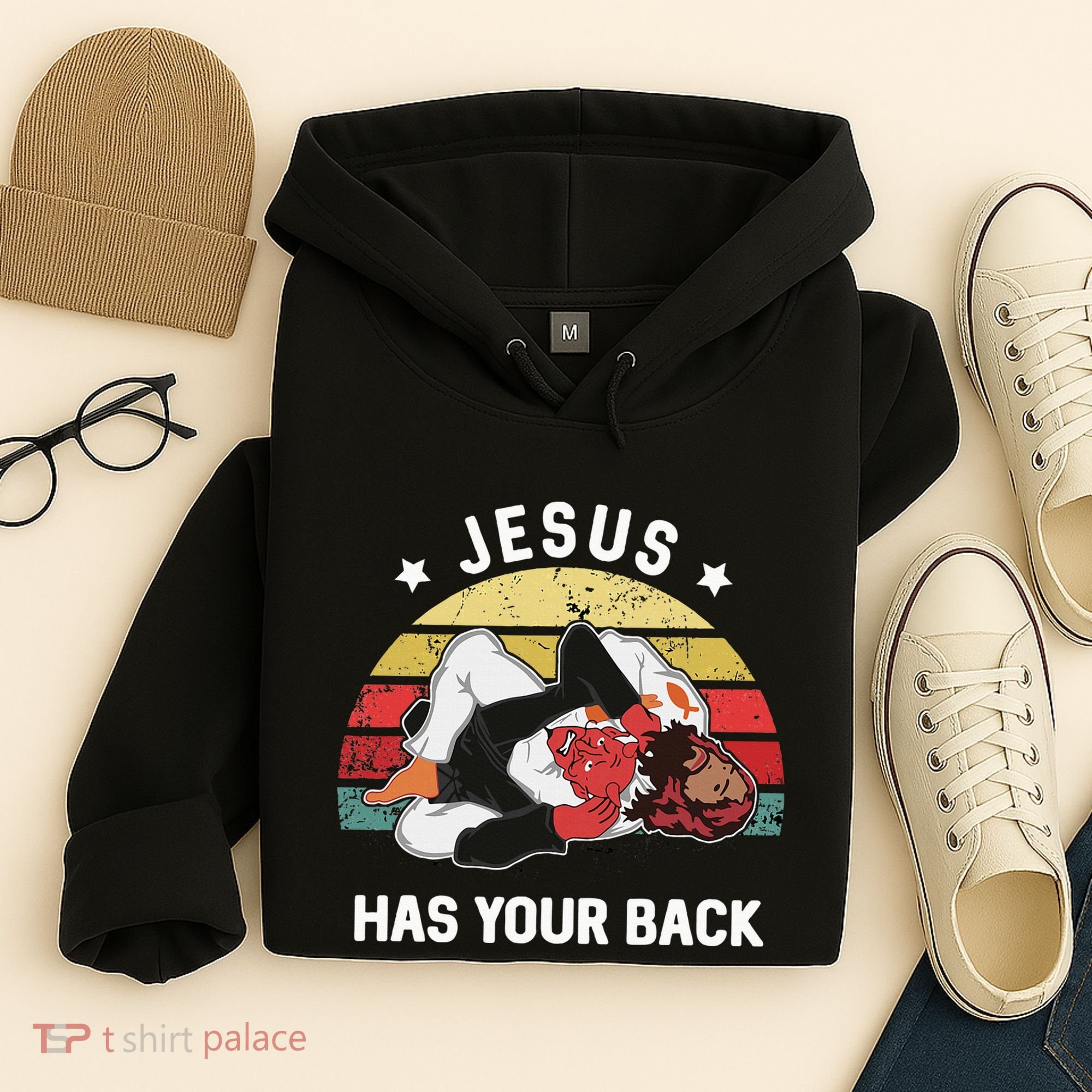 Jesus Has Your Back Jiu Jitsu Christian Hoodie