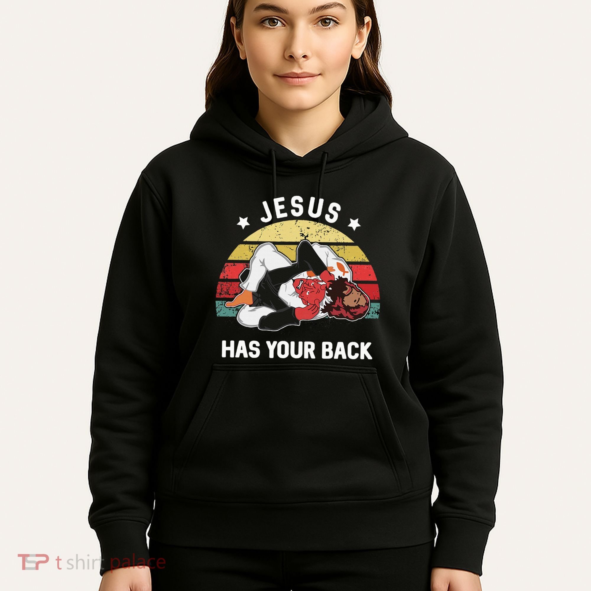 Jesus Has Your Back Jiu Jitsu Christian Hoodie