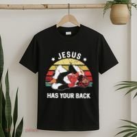 Jesus Has Your Back Jiu Jitsu Christian T-Shirt thumb 2