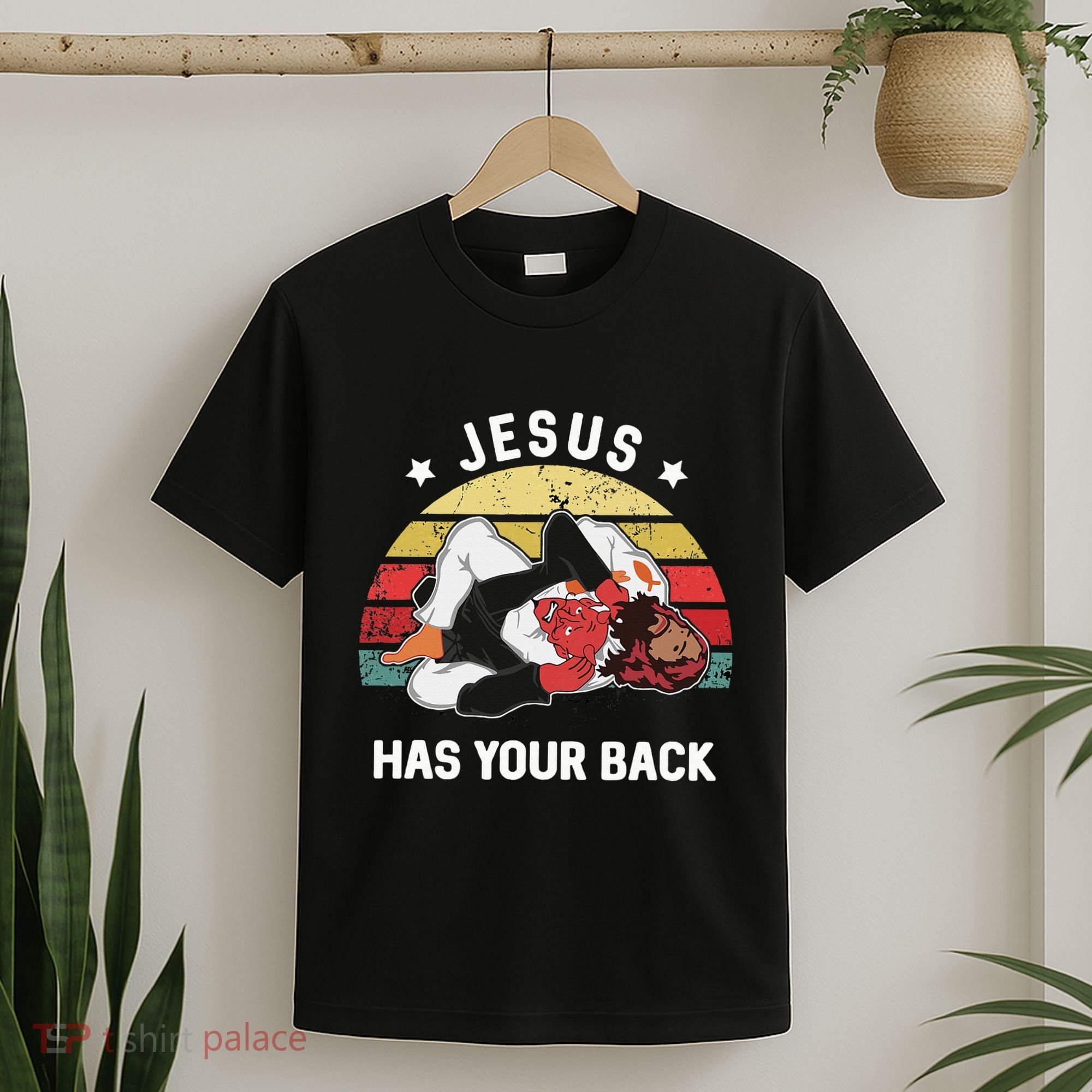 Jesus Has Your Back Jiu Jitsu Christian T-Shirt