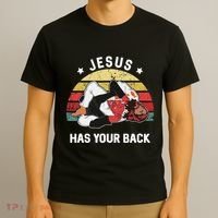 Jesus Has Your Back Jiu Jitsu Christian T-Shirt thumb 3
