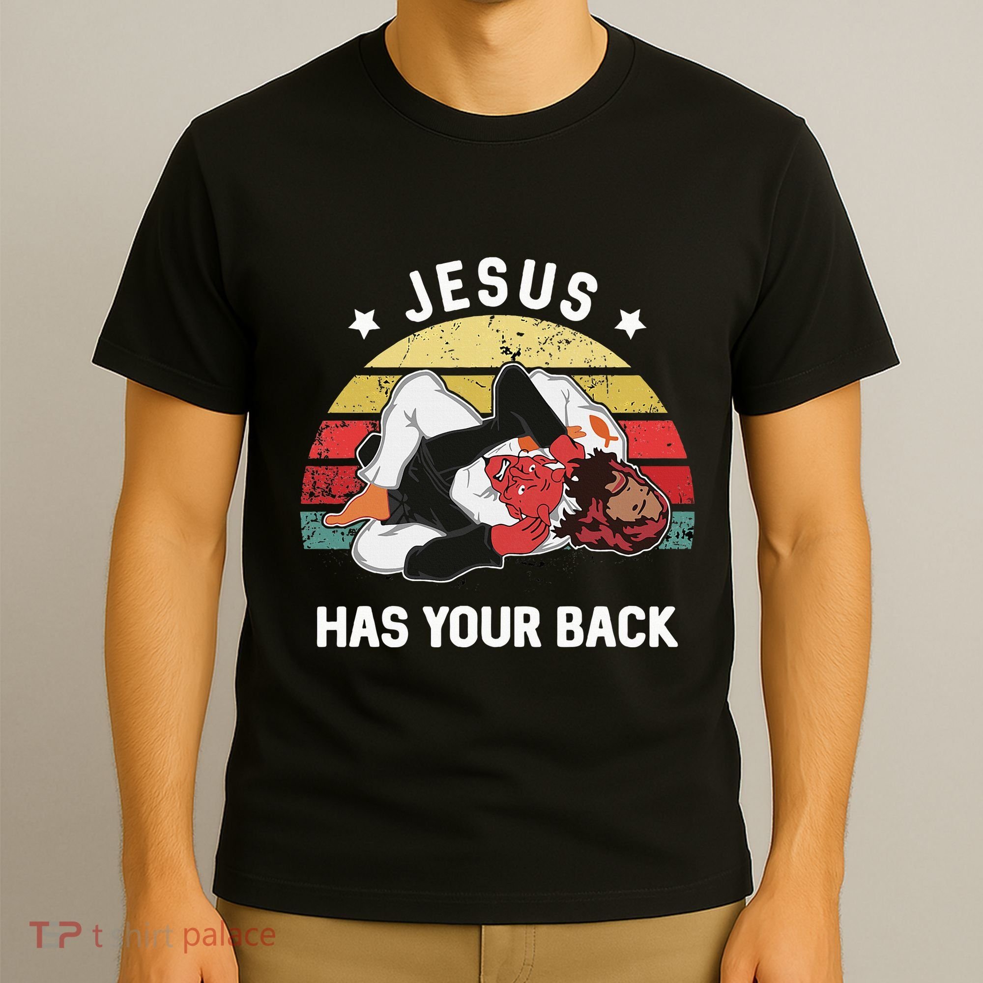 Jesus Has Your Back Jiu Jitsu Christian T-Shirt