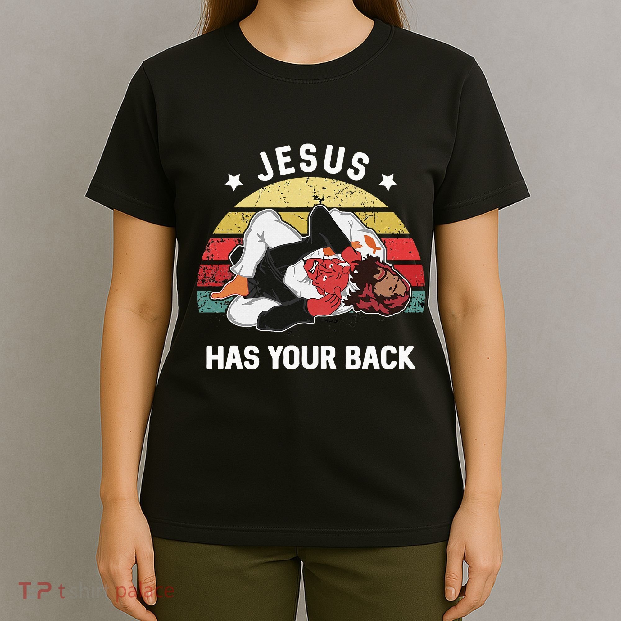 Jesus Has Your Back Jiu Jitsu Christian T-Shirt