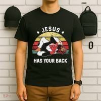 Jesus Has Your Back Jiu Jitsu Christian T-Shirt thumb 6