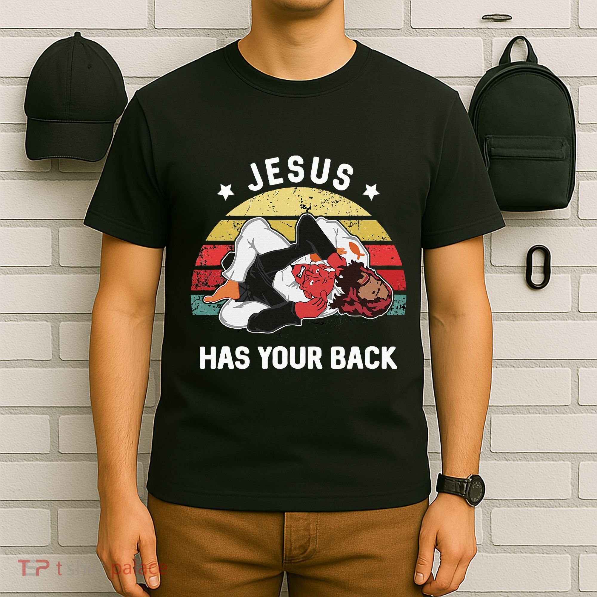 Jesus Has Your Back Jiu Jitsu Christian T-Shirt