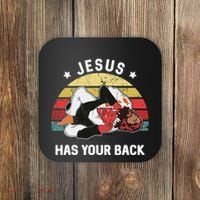 Jesus Has Your Back Jiu Jitsu Christian Coaster thumb 0