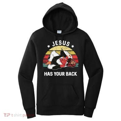 Jesus Has Your Back Jiu Jitsu Christian Women's Hoodie