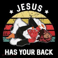Jesus Has Your Back Jiu Jitsu Christian Women's Hoodie thumb 2