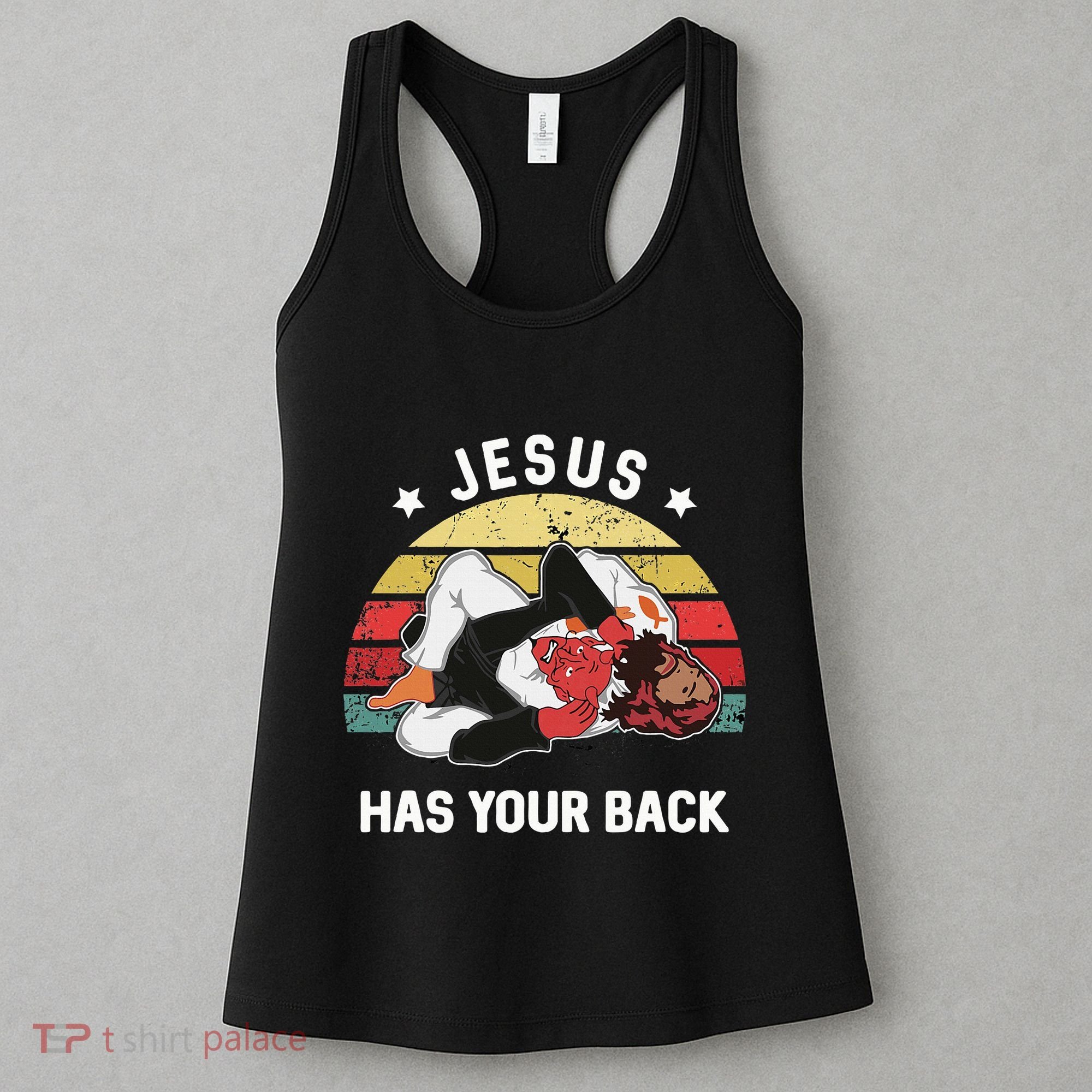 Jesus Has Your Back Jiu Jitsu Christian Women's Tank Top