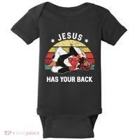 Jesus Has Your Back Jiu Jitsu Christian Baby Bodysuit thumb 0