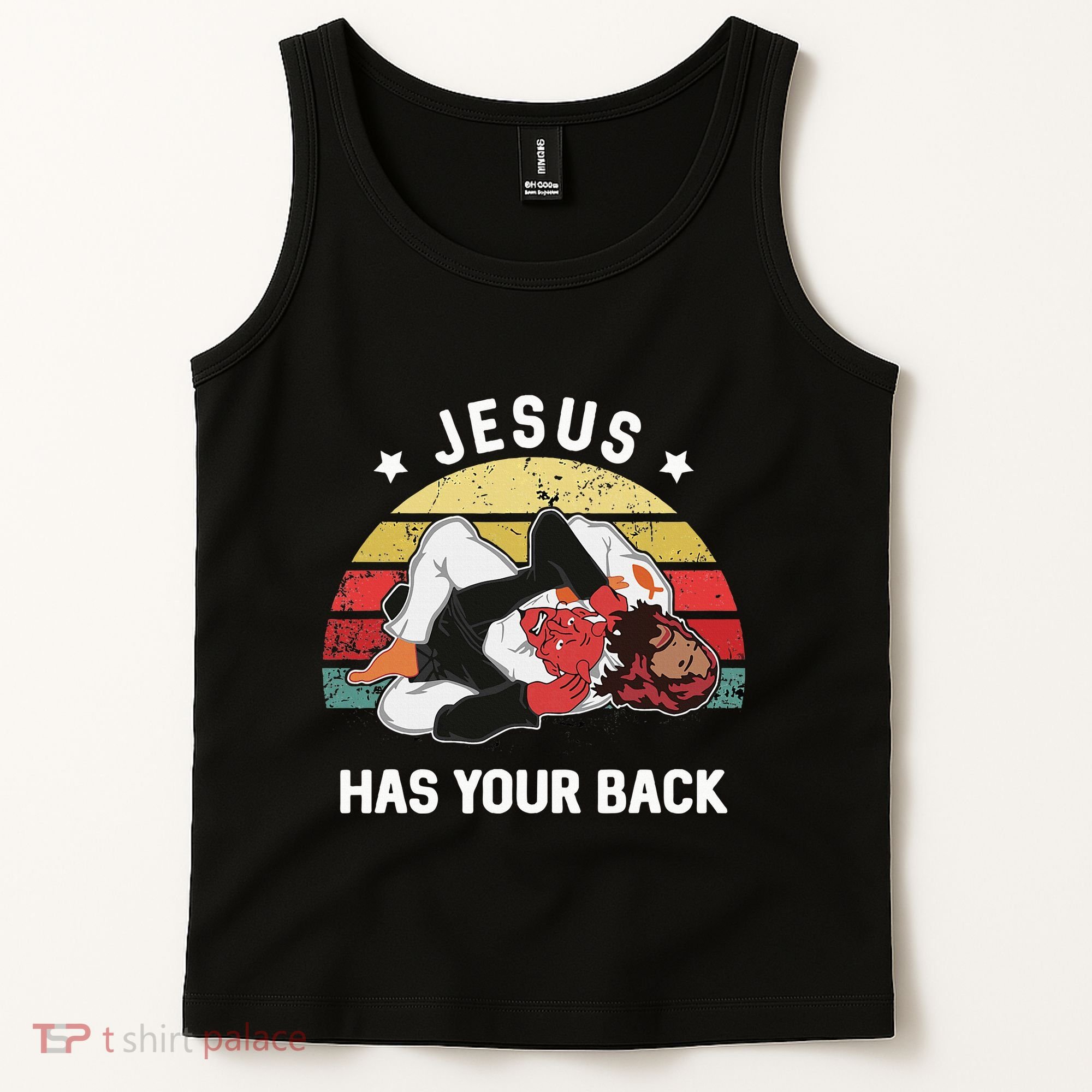 Jesus Has Your Back Jiu Jitsu Christian Tank Top