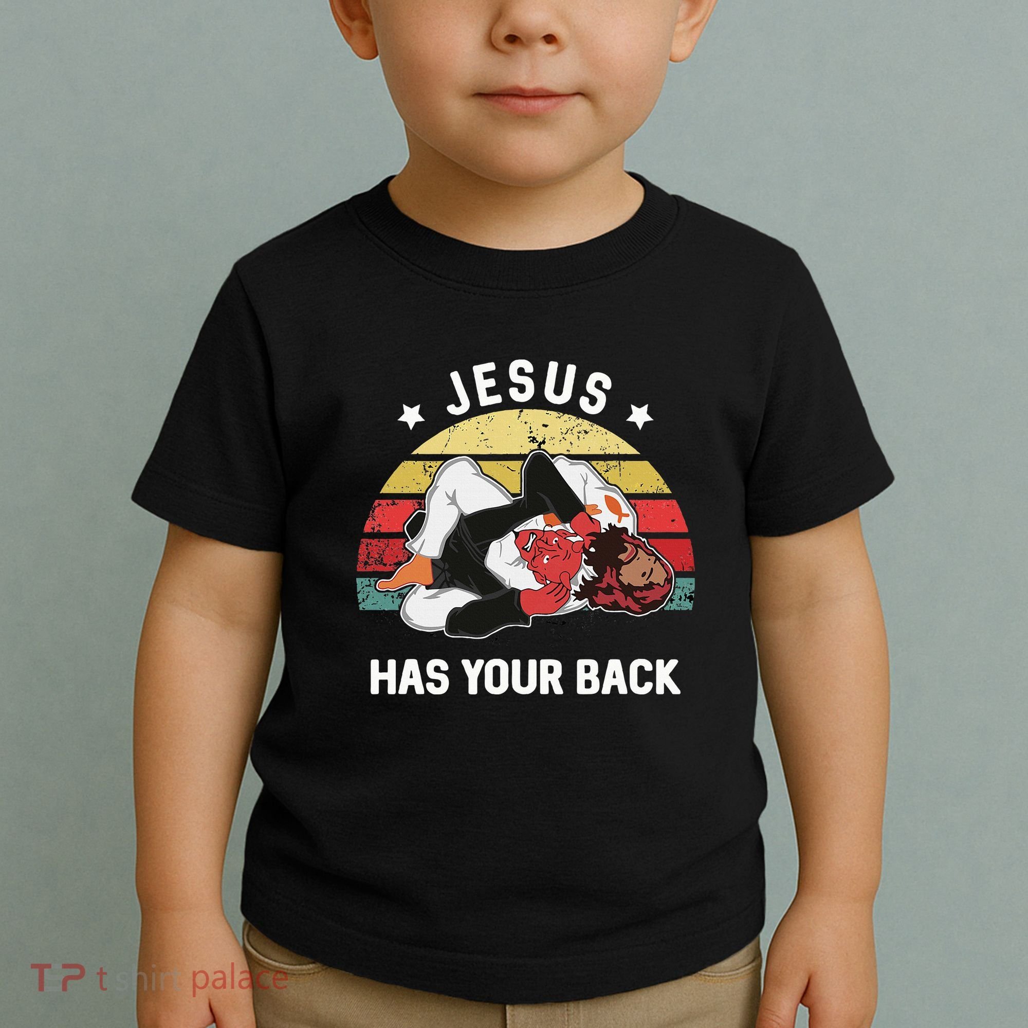 Jesus Has Your Back Jiu Jitsu Christian Toddler T-Shirt