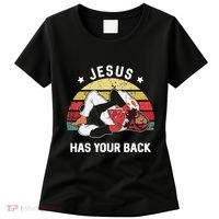 Jesus Has Your Back Jiu Jitsu Christian Women's T-Shirt thumb 0