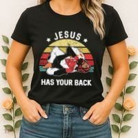 Jesus Has Your Back Jiu Jitsu Christian Women's T-Shirt thumb 2