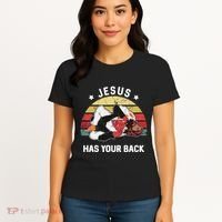 Jesus Has Your Back Jiu Jitsu Christian Women's T-Shirt thumb 4