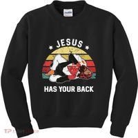 Jesus Has Your Back Jiu Jitsu Christian Kids Sweatshirt thumb 0