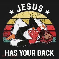 Jesus Has Your Back Jiu Jitsu Christian Kids Sweatshirt thumb 2