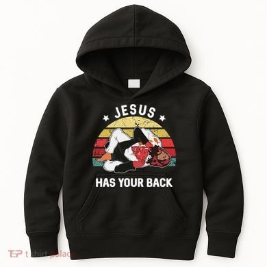 Jesus Has Your Back Jiu Jitsu Christian Kids Hoodie