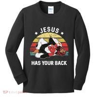 Jesus Has Your Back Jiu Jitsu Christian Kids Long Sleeve Shirt thumb 0