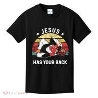 Jesus Has Your Back Jiu Jitsu Christian Kids T-Shirt thumb 0