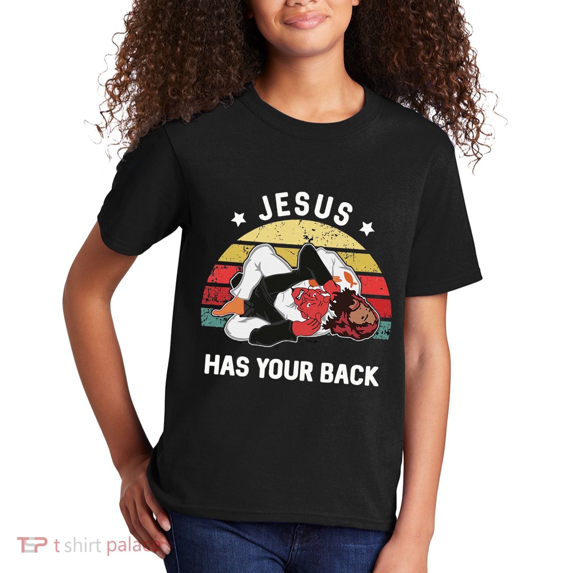 Jesus Has Your Back Jiu Jitsu Christian Kids T-Shirt