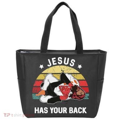 Jesus Has Your Back Jiu Jitsu Christian Tote Bag