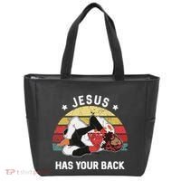 Jesus Has Your Back Jiu Jitsu Christian Tote Bag thumb 0