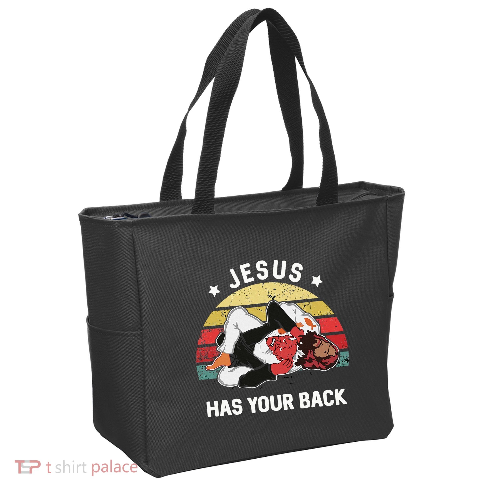 Jesus Has Your Back Jiu Jitsu Christian Tote Bag