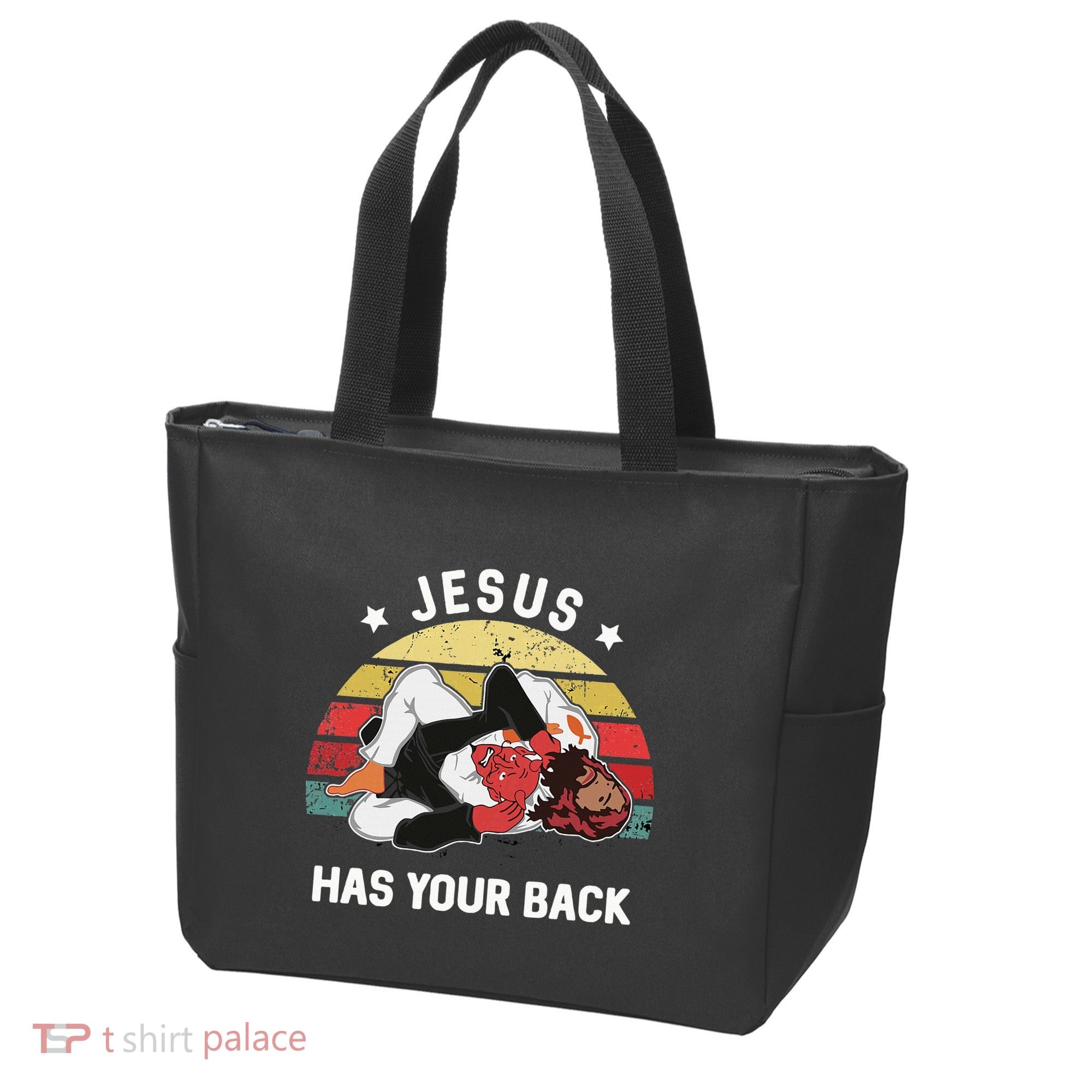 Jesus Has Your Back Jiu Jitsu Christian Tote Bag