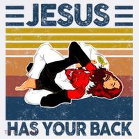 Jesus Has Your Back Vintage JIU JITSU Funny Satan Finished T-Shirt thumb 7